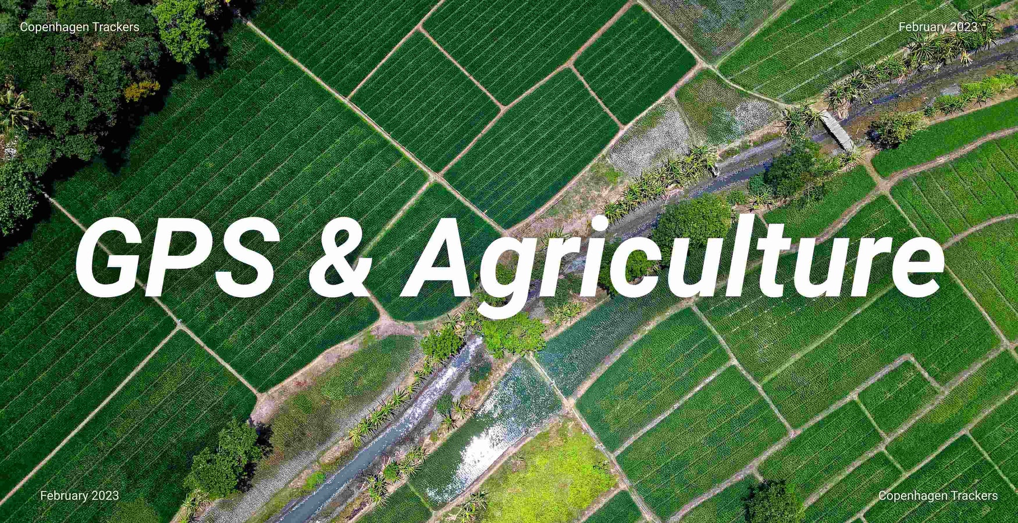 Agricultural tractors in a field with 'GPS & Agriculture' text overlay.