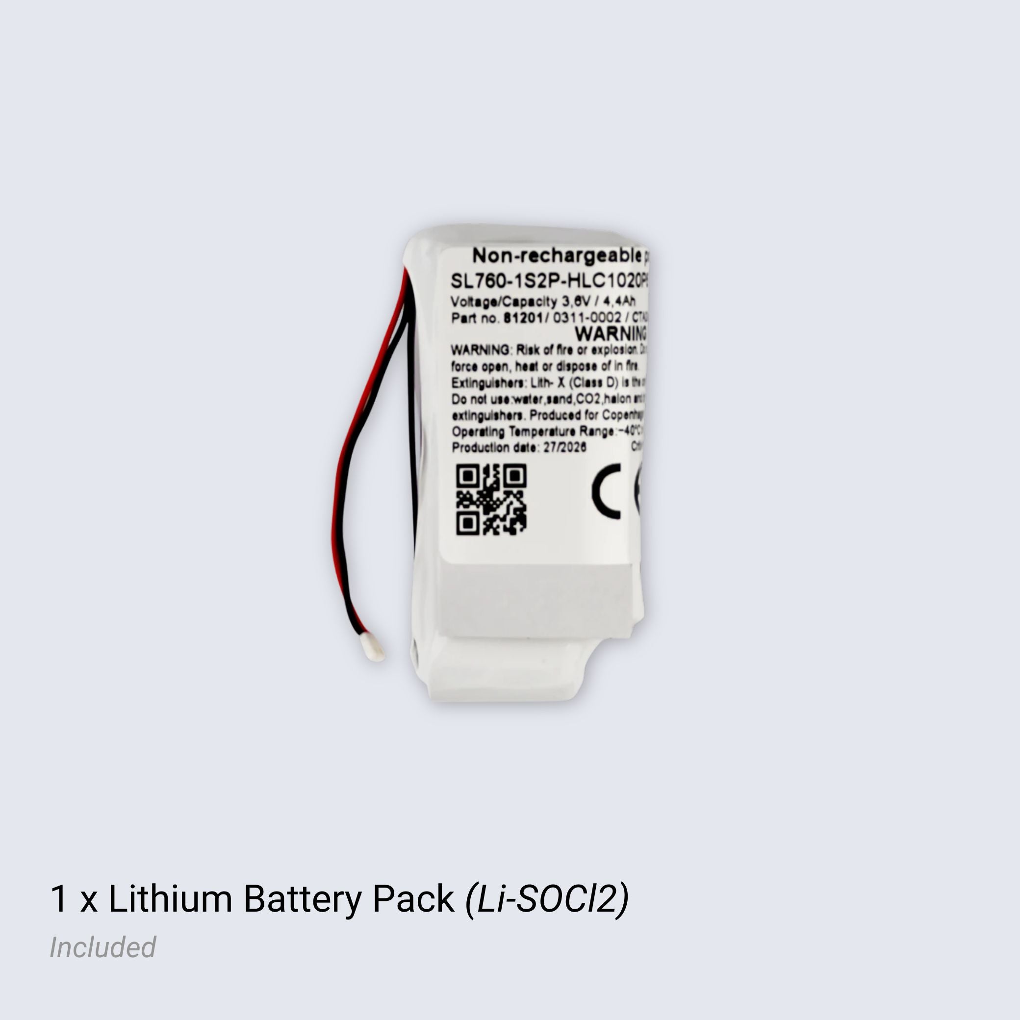 Photo of a Gemstone GPS tracker battery pack, included with a Gemstone Tracker. 